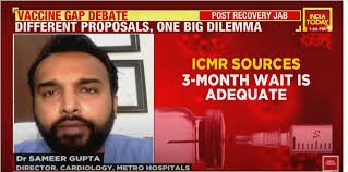 Dr. Sameer Gupta, Interventional Cardiologist and MD of Aurum Senior &  Assisted Living discussing the new regulations for vaccinating people who  recovered from COVID.
