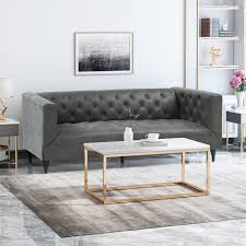 This amazing photo collections about sofa 4 seat is accessible to download. Microfiber Upholstered Tufted 3 Seater Sofa Nh902113 Noble House Furniture