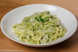 Tagliolini Al Pesto Di Zucchine E Pistacchi Fresh Pasta With Zucchini And Pistachio Pesto
