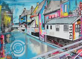 hangende keukens appingedam van janet edens op canvas behang en meer kunstwerk museum en poster