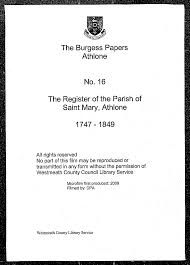 The Burgess Papers Athlone The Register of the Parish of Saint Mary, Athlone