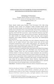 Good governance adalah mantra yang diucapkan oleh banyak orang di indonesia sejak 1993. Pdf Good Governance Dan Pembaruan Hukum Di Indonesia Refleksi Dalam Penelitian Sosio Legal
