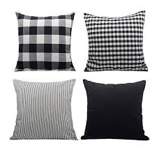 Black And White Pillow Covers Amazon Amazon Com Comho Pack Of 4 Cotton Woven Farmhouse Decorative Throw Pillow Covers Rustic Cushion C Pillows Inexpensive Pillows Decorative Throw Pillow Covers