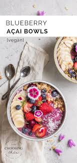 Blueberry Acai Bowls Recipe Acai Bowls Recipe Vegan Smoothie Bowl Recipes Smoothie Bowl Recipe