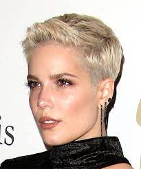 12 dec 2019 12:27 pm. Halsey Light Blonde Pixie Cut