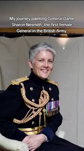 A work of art 🖼️ ✨How stunning is this painting of General Dame Sharon  Nesmith, the first female General in the British Army! 🇬🇧🎨 📹 Caroline  de Peyrecave Art (TikTok)
