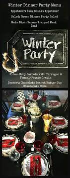 Something more wintery like a snowflake shape. Winter Dinner Party Menu Winter Dinner Party Dinner Party Menu Dinner Party Themes