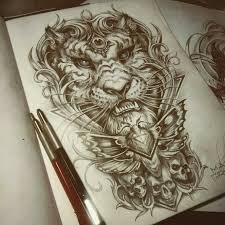 Tiger Neo Traditional Tattoo Sketch Traditional Tattoo Sketches Animal Tattoos Tiger Tattoo Design
