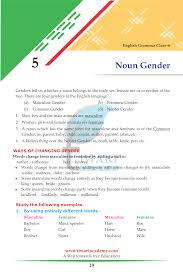 Class 6 English Grammar Chapter 5 Noun Genders Forsession 2020 2021