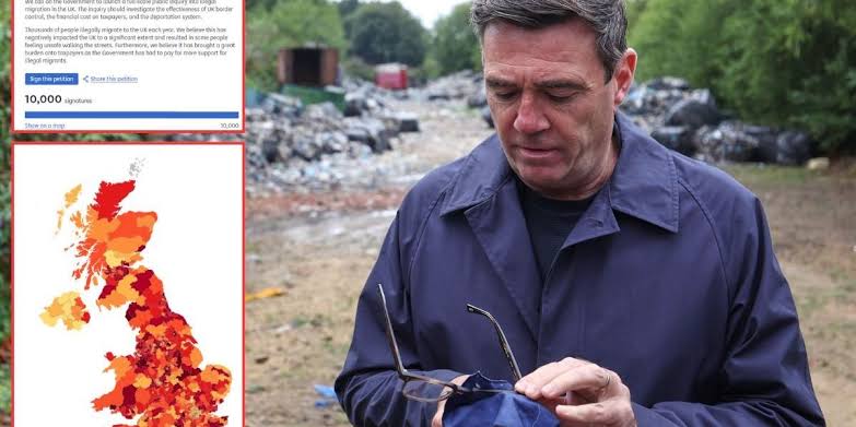 Migration inquiry petition: Andy Burnham told to launch illegal migration  inquiry as 10k sign petition putting pressure on PM