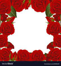 Red Rose Flower Frame Border2 Vector Image On Vectorstock Flower Frame Rose Flower Photos Red Rose Flower