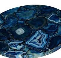 Steve Silver Oceana Blue Agate Stone Top Round End Table OC160EC