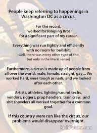 This is so true. DC is not a circus Credit to Rich Potter RichPotter.com