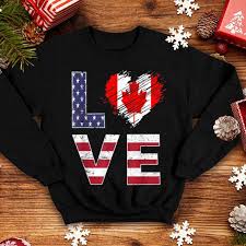 Select from premium canadian american flag of the highest quality. Usa Canada Flag Heart Canadian American Flag Shirt Hoodie Sweater Longsleeve T Shirt
