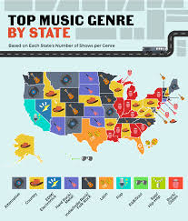 Music Genres By State Infographic Music Genres Most Popular Music Genres