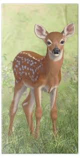 Cute Whitetail Deer Fawn Beach Towel