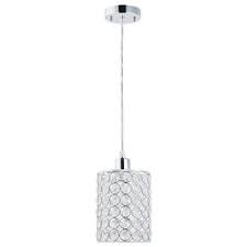Globe Electric 1 Light Chrome With Crystal Shade Mini Pendant 65012 The Home Depot Chrome Pendant Lighting Mini Pendant Pendant Light