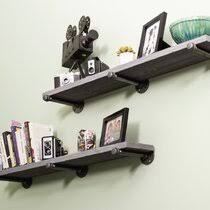 Farmhouse pipe shelving unit, rustic pipe shelves, office bookcase, coffee bar. Grey Industrial Pipe Shelves Wall Display Shelves You Ll Love In 2021 Wayfair