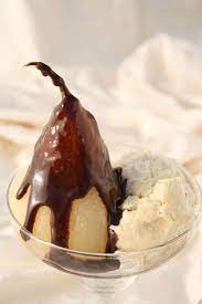 poire belle helene a classic french bistro dessert poached pears homemade chocolate sauce and vanilla ice c desserts dessert recipes classic french desserts