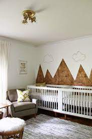 Gender Neutral Mountain Themed Twin Nursery Idea Nursery Twins Neutral Kids Room Gender Neutral Kids Room
