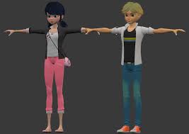 Miraculous: RotS - Marinette and Adrien Model DL by Detexki99 on DeviantArt