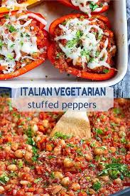 Italian Vegetarian Stuffed Peppers Recipe Recipe Peppers Recipes Stuffed Peppers Vegetarian Italian