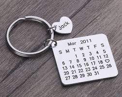 Personalized Calendar Keychain Custom Date Save Key Chain Significant Date Marker Custom Annivers Personalised Calendar Calendar Keychain Boyfriend Gifts