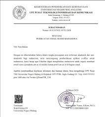 Contohnya adalah surat dari rektor pada para dosen di universitas, kepala sekolah kepada para siswanya, serta direktur pada pegawainya. Contoh Surat Edaran Resmi Kampus Perusahaan Instansi Dll