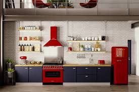 Small appliances are for more than just the kitchen (but aren't coffee and waffle makers the most fun?). Retro Smeg Kitchen With Red Appliances And Blue Cabinets Eclectic Kitchen Miami By La Cuisine Appliances Houzz