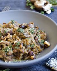 Italian Sausage And Mushroom Risotto With Basil Oil Recipe Risotto Mushroom Risotto Risotto Recipes