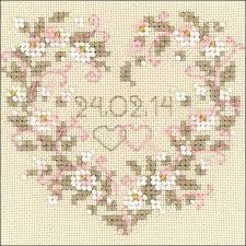Historical sampler company our price: Riolis All Heart Wedding Record Cross Stitch Kit 123stitch