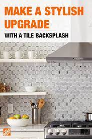 Create A One Of A Kind Statement Wall In The Kitchen Or Finish A Full Scale Shower Upgrade With Kitchen Design Kitchen Backsplash Pictures Home Depot Kitchen