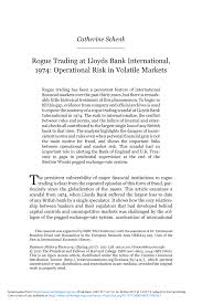 Lloyds bank international limited lloyds bank (gibraltar) limited. Pdf Rogue Trading At Lloyds Bank International 1974 Operational Risk In Volatile Markets