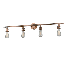 Innovations Lighting Bare Bulb Antique Copper Four Light Reversible Bath Vanity 215nh Ac Bellacor