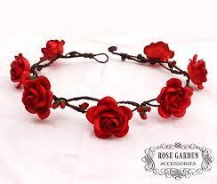 Red Rose Flower Crown Girly Jewelry Floral Jewellery Cute Jewelry