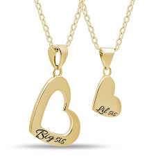 Matching sister necklaces for 2. Amazon Com 925 Sterling Silver Sister Heart Necklace Set For Big Sis Lil Sis Engraved 14k Mother Daughter Heart Necklace Gold Plated Necklace Heart Necklace