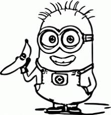 Funny cartoon basketball player coloring page. Coloring Two Minions And Bananas By Olivier Jpg Dans Minions Coloring Home