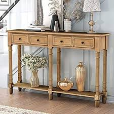 Amazon Com Retro Console Table Sofa Table For Entryway With Drawers And Shelf Living Room Table Anti In 2020 Rustic Console Tables Wood Console Rustic Entryway Table