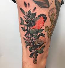 Gimpel Und Gimpelienchen Tattoo Essen Kristinschubert Neotraditional Tatowierung Magicmoonneedle Traditional Tattoo Flash Tattoos Neo Traditional Tattoo