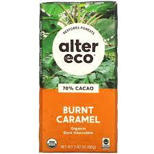 Burnt caramel is just the thing to go with dark chocolate. Alter Eco Organic Dark Chocolate Bar Burnt Caramel 70 Cacao 2 82 Oz 80 G Iherb