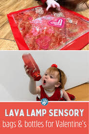 Lava Lamp Sensory Bottle & Bag are Perfect for Valentine's Day