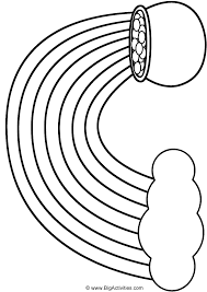 Rainbow coloring pages, 70 pieces. Rainbow Pot Of Gold And Cloud Landscape Coloring Page Nature