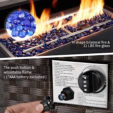 Due to having to hold large logs, wood fire pits tend to be larger than gas fire pits. Buy U Max 44in Outdoor Propane Gas Fire Pit Table 50 000 Btu Auto Ignition Gas Firepit With Glass Wind Guard Black Tempered Glass Tabletop Blue Glass Rock Brown Pe Rattan Csa Certification Online