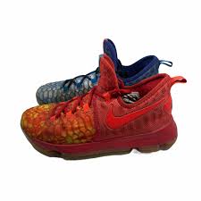 From how the shoe was made to the design, durant made sure that this sneaker is unique. Nike Kd 9 Fire Ice Kevin Durant Basketball Kids Shoes Red Blue Size 7y