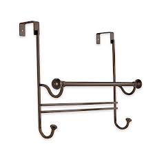 Measurements (approx) for 4 hook: Idesign York 18 5 Inch Over The Door Towel Bar With Hooks Bed Bath Beyond