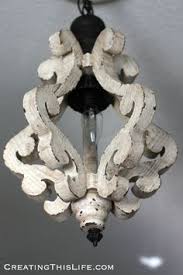 Decor Steals White Wood Chandelier Shared By Creating This Life Blog Wood Chandelier Wooden Chandelier Diy Chandelier