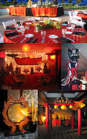 One chinese new year custom is to hang red paper decorations in windows, doors and around the house. Asian Party Decorations Asian Party Chinese Party