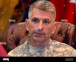 Lt. Gen. Michael Oates, director of the Joint Improvised Explosive Device  Defeat Organization, talks about what is being done concerning the  improvised explosive device threat in Afghanistan Stock Photo