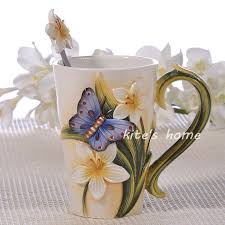 Hgtv.com shows you how to decorate a coffee mug using ceramic paint and bold floral designs anyone can do. Tea Coffee Mugs Ceramic Butterfly Spoon Milk Mug Home Decor Craft Room Wedding Decoration Porcelain Figurine Handicraft Gifts Mug Ceramic Milk Mugcoffee Mug Aliexpress