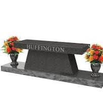 High Quality Granite Brown Memorial Bench for Cemetery with Vase